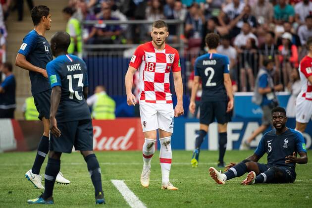 Fußball, WM Finale 2018 in Moskau, Frankreich - Kroatien 180715 Ante Rebic of Croatia looks dejected during to the FIFA World Cup WM Weltmeisterschaft Fussball final match between France and Croatia on July 15, 2018 in Moscow. Photo: Petter Arvidson BILDBYRAN kod PA 92087 Copyright: PETTERxARVIDSON BB180715PA190