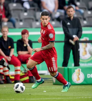 19. Mai 2018: Berlin, Olympiastadion: Fussball DFB-Pokalfinale: FC Bayern Muenchen - Eintracht Frankfurt: Muenchens James Rodriguez am Ball.