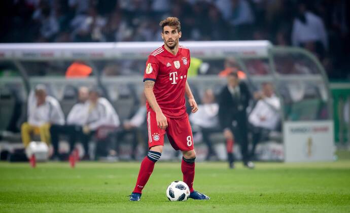 19. Mai 2018: Berlin, Olympiastadion: Fussball DFB-Pokalfinale: FC Bayern Muenchen - Eintracht Frankfurt: Muenchens Javi Martinez am Ball.