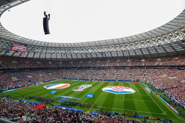 France vs Croatia MOSCOU, MO - 15.07.2018: FRANCE VS CROATIA - View of the closing ceremony of the 2018 World Cup, before the final between France and Croatia, at the Luzhniki Stadium in Moscow, Russia, Sunday (15). (Photo: Rodolfo Buhrer La Imagem Fotoarena) x1569954x  RodolfoxBuhrer