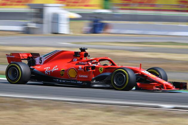 Sebastian VETTEL,GER (Scuderia Ferrari), Aktion in seinem Rennwagen. Training, Formel 1:GP von DeutschlandDeutschland,Hockenheimring,Saison 2018,am 20.07.2018.
