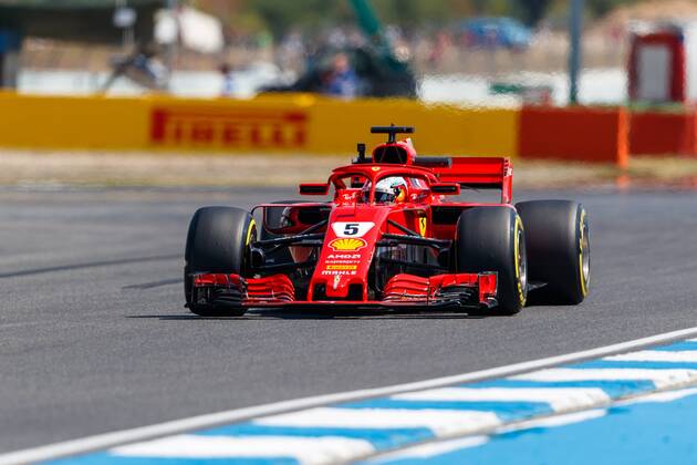 Sebastian Vettel (Scuderia Ferrari) mit seinem Auto auf der Strecke, Grosser Preis von Deutschland 2018, Motorsport, Formel 1, 20.07.2018, Grosser Preis von Deutschland 2018, Motorsport, Formel 1, 20.07.2018 Hockenheim Copyright: xEIBNER AlexanderxNeisx EP_ANS