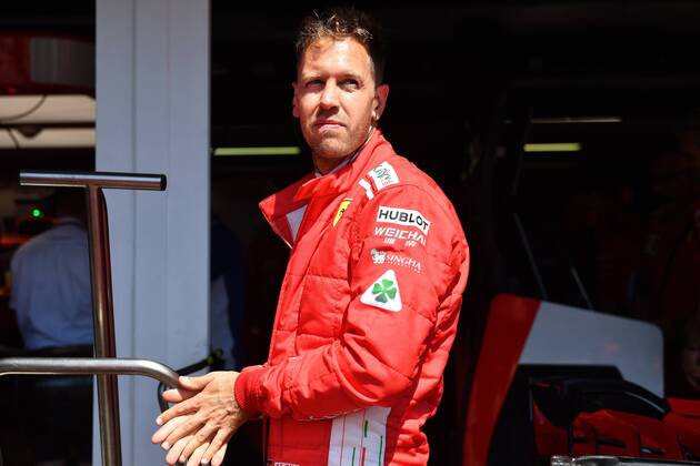 Sebastian VETTEL,GER (Scuderia Ferrari), Aktion,Einzelbild,angeschnittenes Einzelmotiv,Halbfigur,halbe Figur. Training, Formel 1:GP von DeutschlandDeutschland,Hockenheimring,Saison 2018,am 20.07.2018.