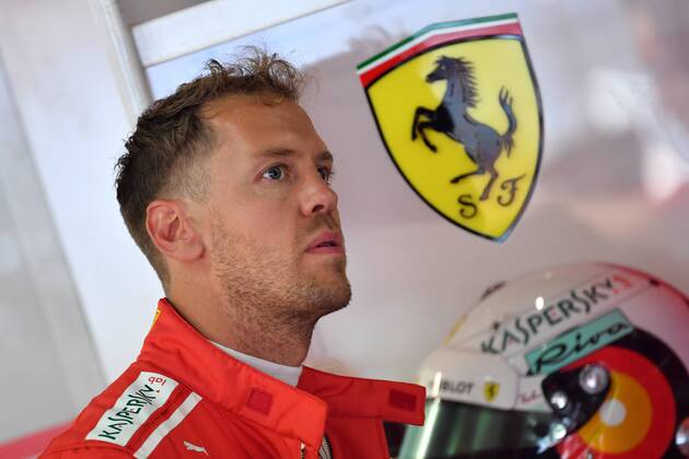 Sebastian VETTEL,GER (Scuderia Ferrari), Aktion,Einzelbild,angeschnittenes Einzelmotiv,Portraet,Portrait,Porträt. Training, Formel 1:GP von DeutschlandDeutschland,Hockenheimring,Saison 2018,am 20.07.2018.