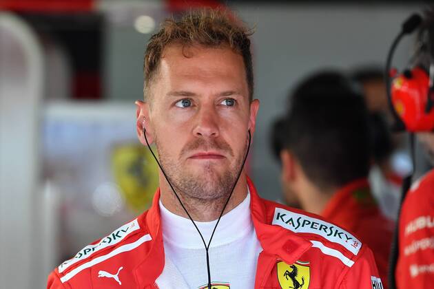 Sebastian VETTEL,GER (Scuderia Ferrari), Aktion,Einzelbild,angeschnittenes Einzelmotiv,Portraet,Portrait,Porträt. Training, Formel 1:GP von DeutschlandDeutschland,Hockenheimring,Saison 2018,am 20.07.2018.