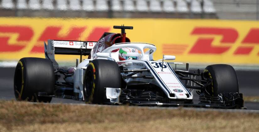 20.07.2018, xpsx, Formel 1 Grand Prix von Deutschland, Grand Prix von Deutschland 1.Freies Training 2018 emspor, v.l. A. Giovinazzi (Sauber - Ferrari) Hockenheim