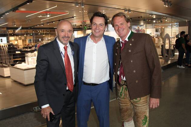 Christian Neureuther mit Christoph Netzel und Markus Wasmeier, Bayerischer Sportpreis 2018 in der BMW Welt in Muenchen am 21.07.2018