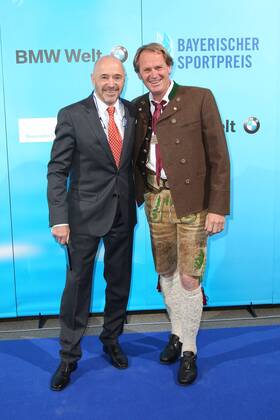 Christian Neureuther und Markus Wasmeier, Bayerischer Sportpreis 2018 in der BMW Welt in Muenchen am 21.07.2018