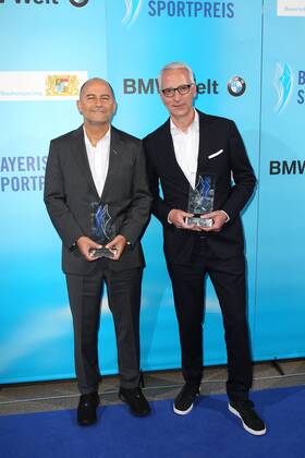 Michael Laemmermann und Roland Auschel, Bayerischer Sportpreis 2018 in der BMW Welt in Muenchen am 21.07.2018