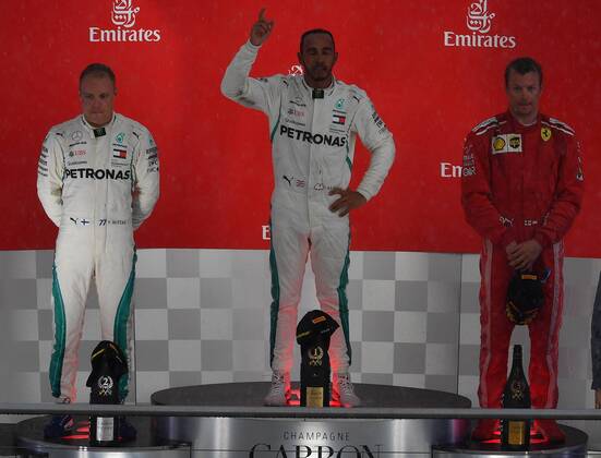 Lewis Hamilton; Valtteri Bottas; Mercedes Grand Prix, Kimi Raiikkoenen, Scuderia Ferrari, formula 1 GP, Germany in Hockenheim, 22.07.2018 Photo:mspb Jerry Andre Podium, Lewis Hamilton; Valtteri Bottas; Mercedes Grand Prix, Kimi Raikkoenen, formula 1 GP, Germany 2018