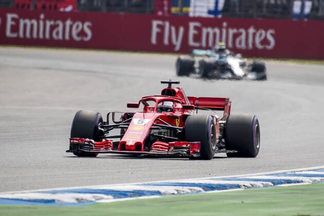 Motorsport: Formel 1, Saison 2018 2019, Rennen am Sonntag, 22.07.2018, am Hockenheimring in Hockenheim (Deutschland). Kimi Raikkonen (Scuderia Ferrari) beschleunigt aus der Kurve. Copyright: xInderliedx