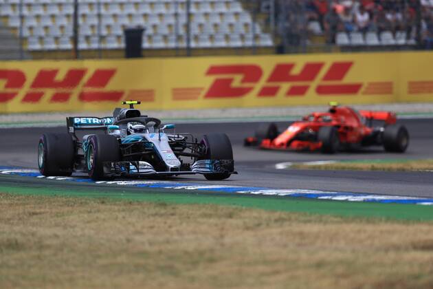 22nd July 2018, Hockenheimring, Hockenheim, Germany; German Formula One Grand Prix, Race Day; Mercedes AMG Petronas Motorsport, Valtteri Bottas on his way to a 2nd placed finish  ActionPlus12049810 Octane