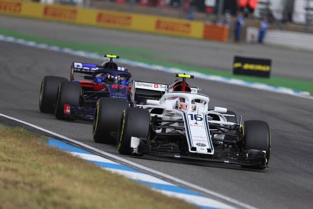 Photo4 LaPresse 22 07 2018 Hockenheimring, Germany Grand Prix Formula One Germany 2018 In the pic: Charles Leclerc (MON) Sauber C37 and Pierre Gasly (FRA) Scuderia Toro Rosso STR13  Copyright: xPhoto4 LaPressex