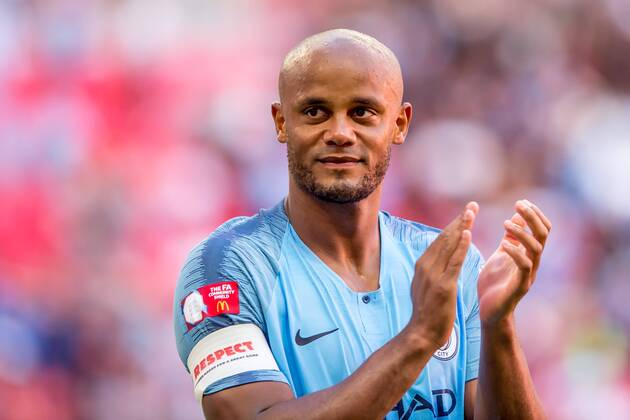 Vincent Kompany of Manchester City celebrates during the 2018 FA Community Shield match between Chelsea and Manchester City at Wembley Stadium, London, England on 5 August 2018. Copyright: xSalvioxCalabresex 20570077