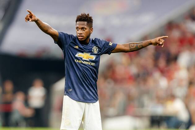 Deutschland, Muenchen, 05.08.2018, Testspiel, FC Bayern Muenchen - Manchester United ManU Fred (MAN) gestikuliert, gestik ( DeFodi048