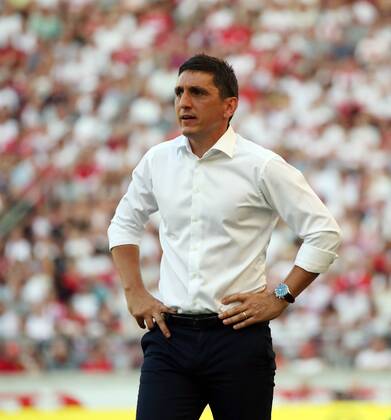 VfB Stuttgart - Atletico Madrid Deutschland, Stuttgart, 05.08.2018, Fussball, Bundesliga, Saison 2018 2019, Testspiel, VfB Stuttgart - Atletico Madrid: Tayfun Korkut (Trainer VfB Stuttgart).