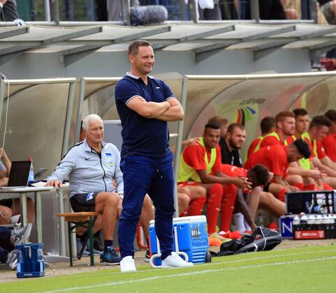 GER, 1.FBL, Hertha BSC VS. Hallenser FC 15.08.2018, Amateurstadion, Berlin, GER, 1.FBL, Hertha BSC VS. Hallenser FC, im Bild Cheftrainer (Head Coach) Pal Dardai (Hertha BSC Berlin)