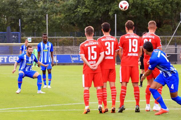 GER, 1.FBL, Hertha BSC VS. Hallenser FC 15.08.2018, Amateurstadion, Berlin, GER, 1.FBL, Hertha BSC VS. Hallenser FC, im Bild Marvin Plattenhardt (Hertha BSC Berlin 21)