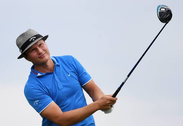 Golfer Tapio Pulkkanen in action during the Czech Masters golf tournament within the European Tour, in Vysoky Ujezd, Czech Republic, on August 24, 2018. (CTKxPhoto RomanxVondrous) CTKPhotoP201808240587001  vnd 8