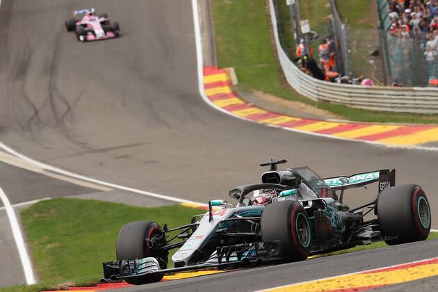 Mercedes British driver Lewis Hamilton pictured in action during the Spa-Francorchamps Formula One Grand Prix of Belgium race, in Spa-Francorchamps, Sunday 26 August 2018. BRUNOxFAHY x05414253x
