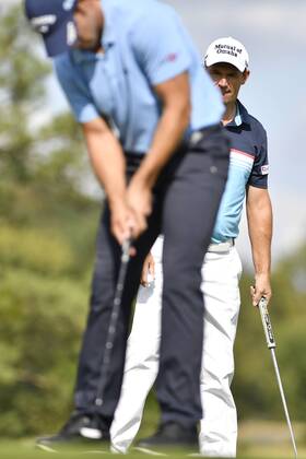 Golfers PADRAIG HARRINGTON (right) of Ireland and ANDREA PAVAN of Italy in action during the Czech Masters golf tournament within the European Tour, in Vysoky Ujezd, Czech Republic, on August 26, 2018. (CTKxPhoto MichalxKamaryt) CTKPhotoP201808260521001  kmt 12