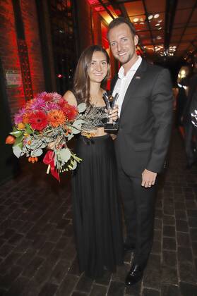 Gesa Felicitas Krause mit Freund Marc Schultz bei der Verleihung des 16. Bild Award 2018 in der Fischauktionshalle. Hamburg, 27.08.2018
