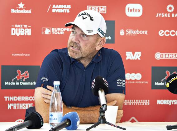 Thomas Bjoern ses her ved pressemoedet foer golfturneringen Made in Denmark paa Silkeborg Golf Klub , onsdag 29. august 2018.. , Silkeborg Jylland Denmark  Copyright: HenningxBagger HenningxBaggerx COP116 spdk20180829-104459-L