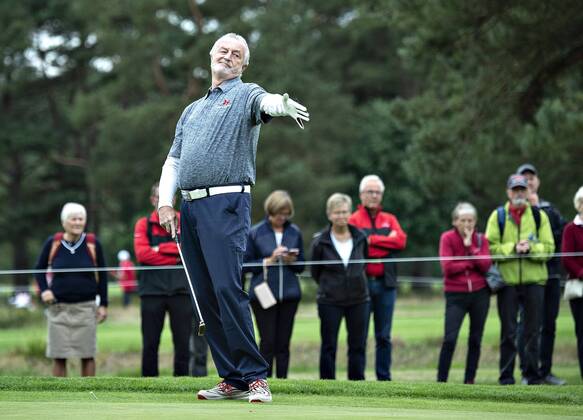 Lars Larsen ses her ude paa Pro Am runden dagen foer starten paa golfturneringen Made in Denmark paa Silkeborg Golf Klub , onsdag 29. august 2018.. , Silkeborg Jylland Denmark  Copyright: HenningxBagger HenningxBaggerx COP116 spdk20180829-140950-L