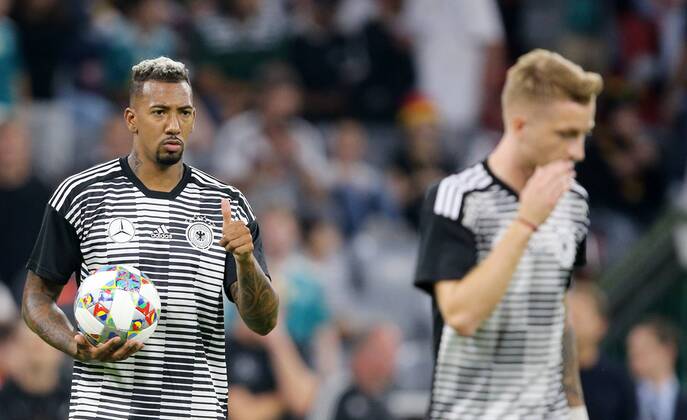 SOCCER - UEFA NL, GER vs FRA MUNICH,GERMANY,06.SEP.18 - SOCCER - UEFA Nations League, Germany vs France, international match Länderspiel Image shows Jerome Boateng (GER) during warm-up. GEPAxpictures xThomasxBachun