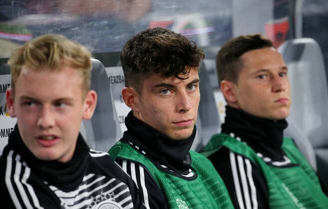BAU 06.09.2018 München Fußball Länderspiel Deutschland vs. Frankreich, v.l. Julian Brandt, Kai Havertz, Julian Draxler DFB regulations prohibit any use of photographs as image sequences and or quasi-video.