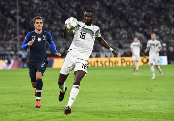 Fussball, Herren, Saison 2018 19, Nations League, Länderspiel in München, Deutschland - Frankreich, v. l. Antoine Griezmann (Frankreich), Antonio Rüdiger (Deutschland), 06.09.2018, Copyright: xMatthiasxKochx