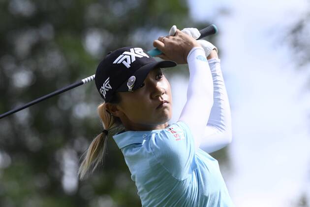 (180914) -- EVIAN, Sept. 14, 2018 -- Lydia Ko of New Zealand plays a shot during the first round of the Evian Golf Championship on Sept. 13, 2018 in Evian-les-Bains, France. ) (SP)FRANCE-EVIAN-GOLF CHAMPIONSHIP 2018 AlainxGROSCLAUDE 