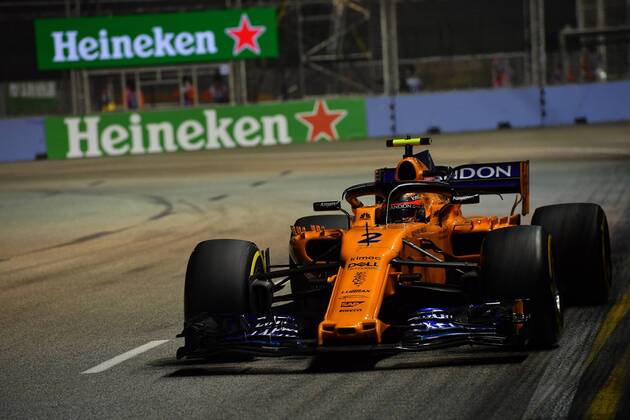 Stoffel Vandoorne, McLaren Renault, formula 1 GP, Singapore, 14.09.2018 Photo:mspb Jerry Andre Stoffel Vandoorne, formula 1 GP, Singapore 2018