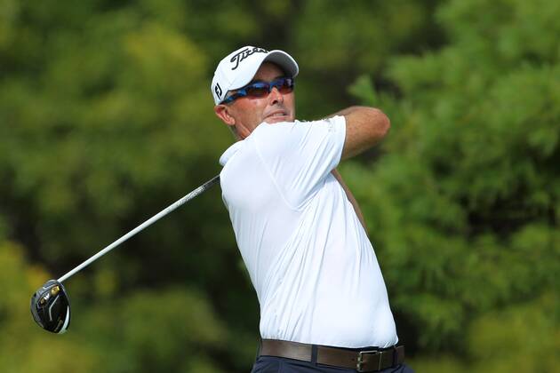 September 15, 2018 - Grand Blanc, Michigan, United States - David McKenzie of Melbourne, Australia hits from the 13th tee during the second round of the The Ally Challenge golf tournament presented by McLaren at Warwick Hills Golf & Country Club in Grand Blanc, MI, USA Saturday, September 15, 2018. The Ally Challenge 2018  - ZUMAn230 20180915_zaa_n230_1106 Copyright: xAmyxLemusx