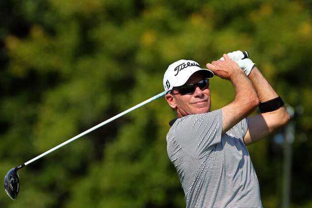 September 15, 2018 - Grand Blanc, Michigan, United States - John Huston of Palm Harbor, Florida hits from the 13th tee during the second round of the The Ally Challenge golf tournament presented by McLaren at Warwick Hills Golf & Country Club in Grand Blanc, MI, USA Saturday, September 15, 2018. The Ally Challenge 2018  - ZUMAn230 20180915_zaa_n230_1105 Copyright: xAmyxLemusx