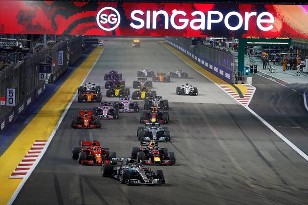 Start, formula 1 GP, Singapore, 16.09.2018 Photo:mspb Jerry Andre Start; formula 1 GP, Singapore 2018