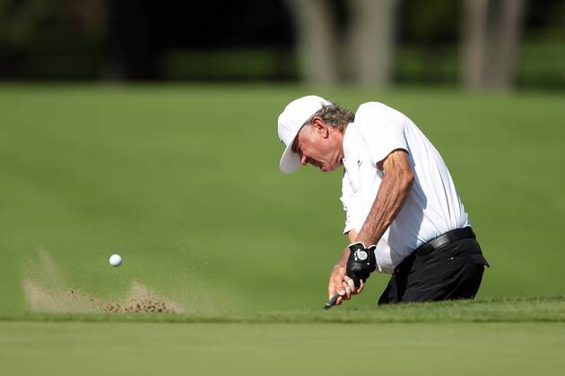 September 16, 2018 - Grand Blanc, Michigan, United States - Tommy Armour III of the USA hits out of the bunker toward the first green during the final round of The Ally Challenge presented by McLaren at Warwick Hills Golf & Country Club in Grand Blanc, MI, USA Sunday, September 16, 2018. The Ally Challenge - Final Round  - ZUMAn230 20180916_zaa_n230_978 Copyright: xJorgexLemusx