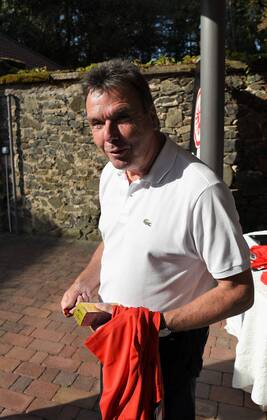 17.09.2018, GER, Hanau, Golf Club Hanau-Wilhelmsbad Eintracht Frankfurt Golf Open Bundesligamanager Heribert Bruchhagen DFL regulations prohibit any use of photographs as image sequences and or quasi-video