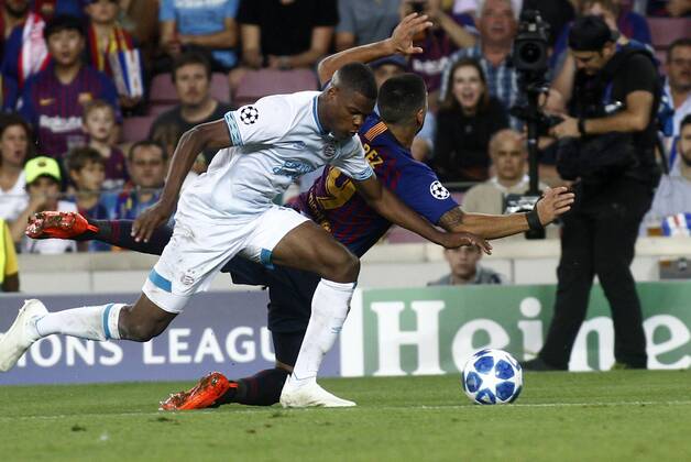 Partido de la Champions League disputado entre Barcelona y PSV. Champions League match. Barcelona vs PSV.