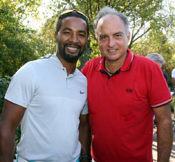 VfB Stuttgart Golf Cup 2018 Deutschland, Marrhördt, 19.09.2018, Fussball, Bundesliga, Saison 2018 2019, VfB Stuttgart Golf Cup 2018: v.l. Cacau, Hansi Müller.