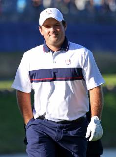 Patrick Reed participates in a practice session at Le Golf National in Guyancourt near Paris on September 25, 2018.  PAR20180925022 DAVIDxSILPA