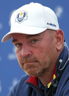 Team Europe Captain Thomas Bjorn holds a press conference PK Pressekonferenz on the first practice day of the Ryder Cup 2018 at Le Golf National in Guyancourt near Paris on September 25, 2018. Team USA defends the Ryder Cup against Team Europe in the three-day tournament starting on Friday, September 28th.  PAR20180925072 DAVIDxSILPA