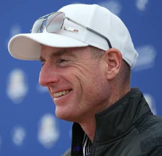 Team USA Captain Jim Furyk holds a press conference PK Pressekonferenz on the first practice day of the Ryder Cup 2018 at Le Golf National in Guyancourt near Paris on September 25, 2018. Team USA defends the Ryder Cup against Team Europe in the three-day tournament starting on Friday, September 28th.  PAR20180925077 DAVIDxSILPA
