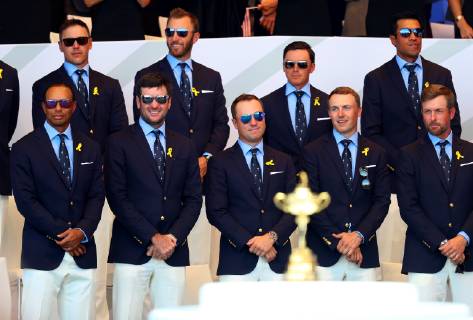 2018 Ryder Cup Opening Ceremony, Albatros Course, Le Golf National, Saint-Quentin-en-Yvelines, Paris 27 9 2018 Team USA is introduced Team USA is introduced 27 9 2018  Copyright: x©INPHO OisinxKeniryx OSH_8987