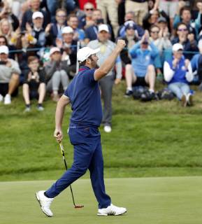 Spanish golfer Jon Rahm competes in the Ryder Cup 2018 at The Golf National in Guyancourt, near Paris, France, 28 September 2018. The Ryder Cup 2018 runs from 25 to 30 September. Ryder Cup 2018 !ACHTUNG: NUR REDAKTIONELLE NUTZUNG!  Copyright: xLUISxTEJIDOx GRAF4639 20180928-636737300543416966