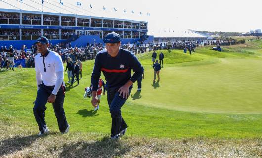 Tiger Woods ( USA ) - Bryson Dechambeau ( USA ) GOLF : Ryder cup - St Quentin en Yvelines - 29 09 2018 FedericoPestellini Panoramic 