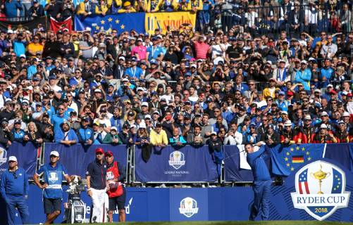 2018 Ryder Cup, Albatros Course, Le Golf National, Saint-Quentin-en-Yvelines, Paris 30 9 2018 Rory McIlroy tees off at the 1st Rory McIlroy tees off at the 1st 30 9 2018 Copyright: x©INPHO OisinxKeniryx MT2_0046