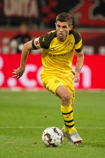 Leverkusen, Germany 29.09.2018, 1. Bundesiga, 6. Spieltag, Bayer 04 Leverkusen - BV Borussia Dortmund, Christian Pulisic (BVB) in aktion ( DeFodi001
