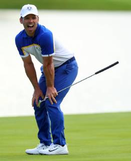 2018 Ryder Cup, Albatros Course, Le Golf National, Saint-Quentin-en-Yvelines, Paris 30 9 2018 Paul Casey on the 18th green Paul Casey on the 18th green 30 9 2018  Copyright: x©INPHO OisinxKeniryx OSH_3089