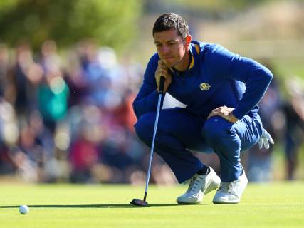 2018 Ryder Cup, Albatros Course, Le Golf National, Saint-Quentin-en-Yvelines, Paris 30 9 2018 Rory McIlroy on the 13th green Rory McIlroy on the 13th green 30 9 2018  Copyright: x©INPHO OisinxKeniryx OSH_2778